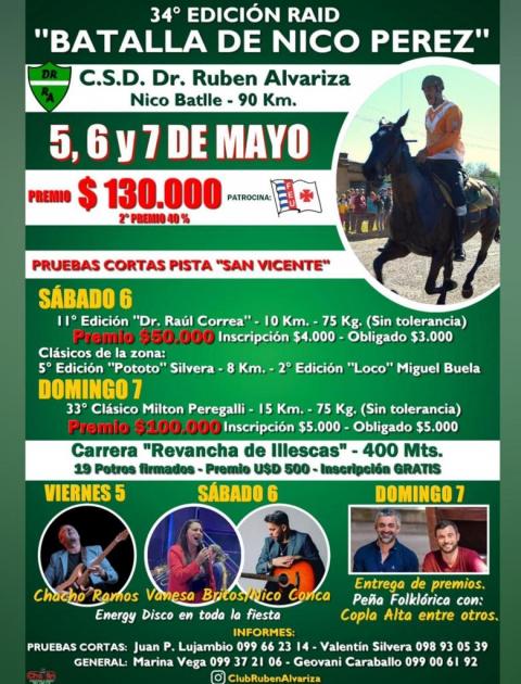 Afiche - 33° edición del raid hípico "Batalla de Nico Pérez"