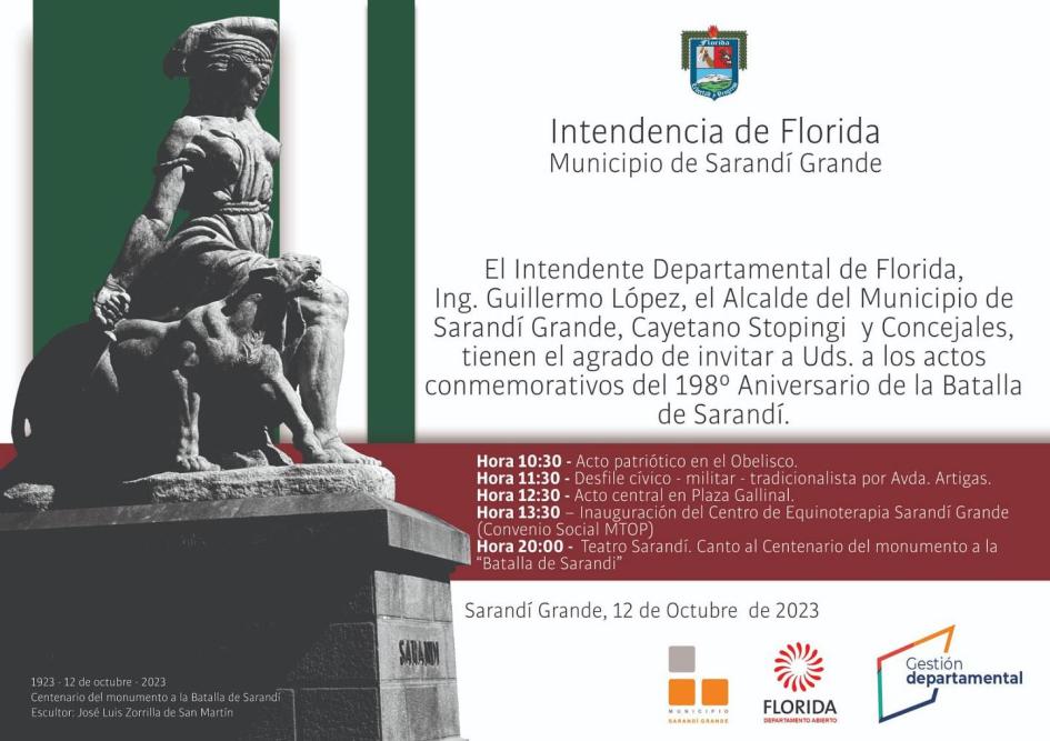 Actos conmemorativos del 198° Aniversario de la Batalla de Sarandí 