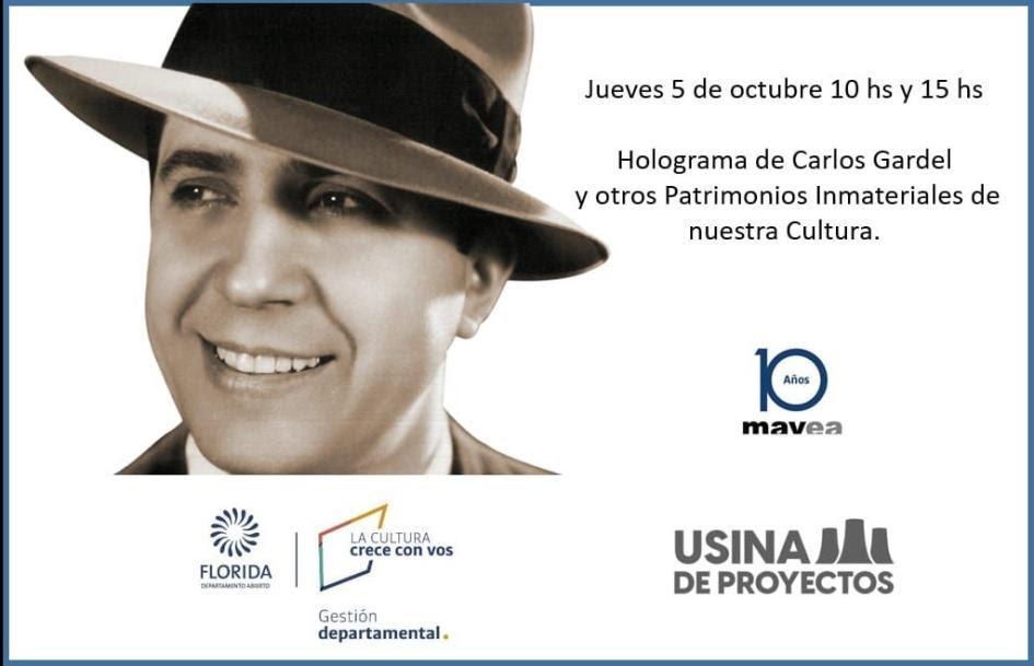 Presentación de holograma de Carlos Gardel en MAVEA