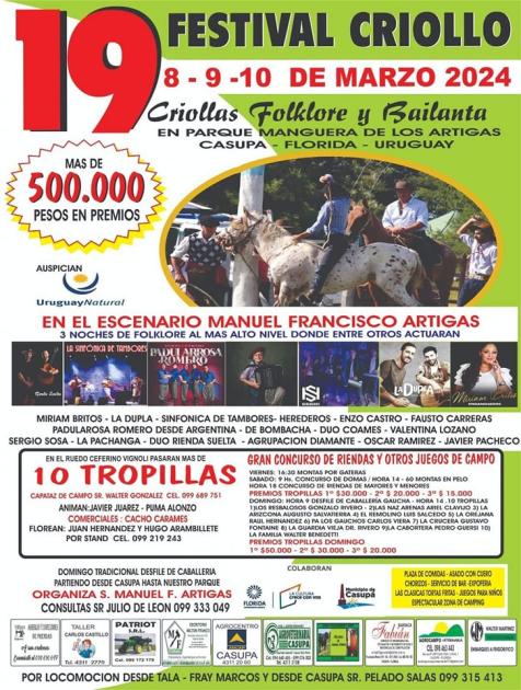 19° Festival de Criollas, Folklore y Bailanta