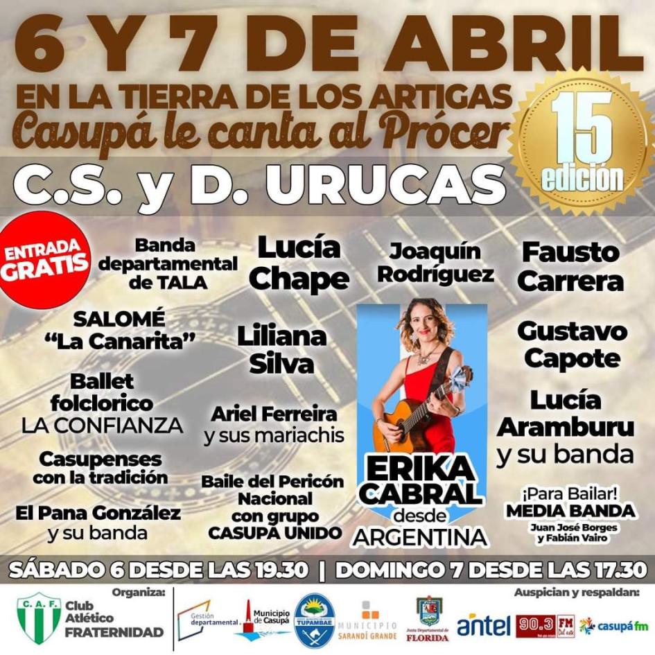 15° Festival Casupá le canta al Prócer 