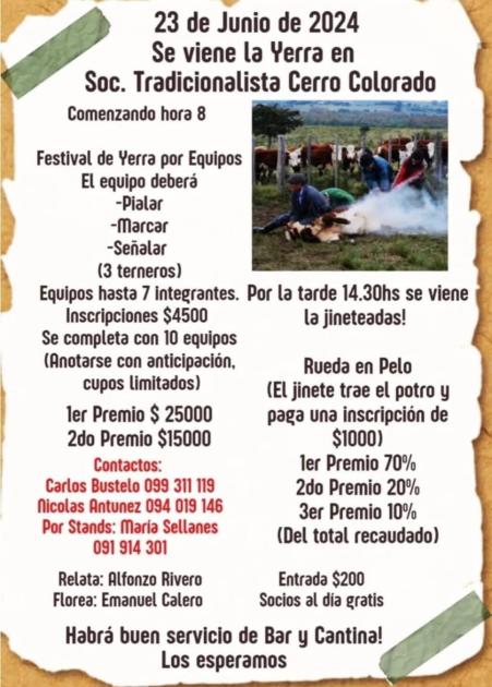 Yerra en la Sociedad Tradicionalista de Cerro Colorado