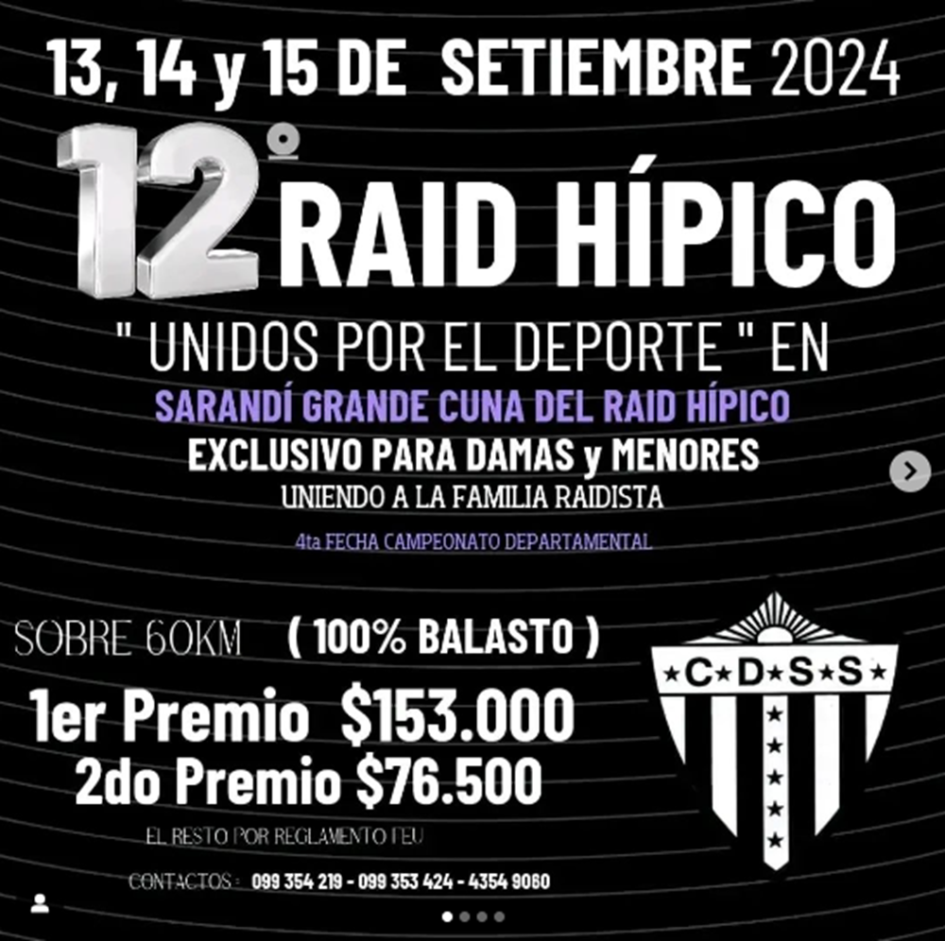 12º edición raid hípico “Unidos por el Deporte Sarandí Grande”