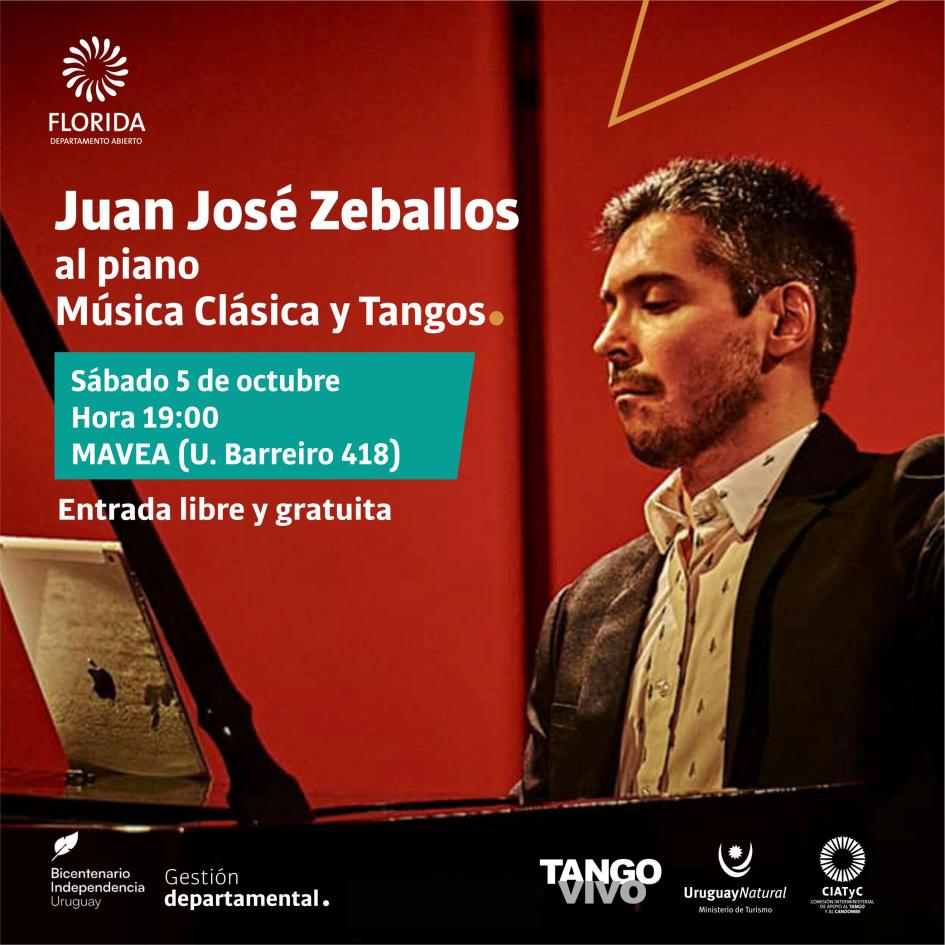 Juan José Zeballos al piano: Música Clásica y Tangos.