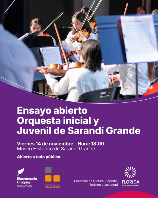Ensayo abierto de la Orquesta Inicial y Juvenil de Sarandí Grande
