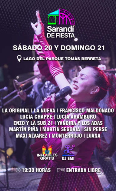 Sarandí de Fiesta: dos noches de música y celebración con entrada libre