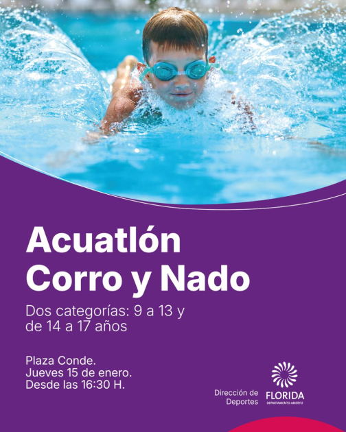 Jornada de acuatlón para niños y adolescentes en Plaza Conde