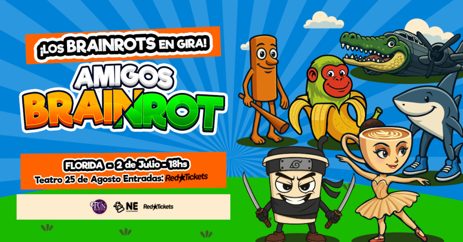 "Amigos Brainrot" en Teatro 25 de Agosto