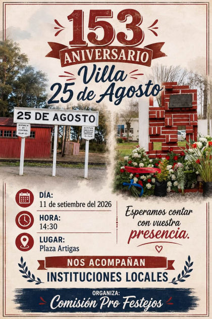 Festejos por el 153º aniversario de Villa 25 de Agosto - Acto protocolar