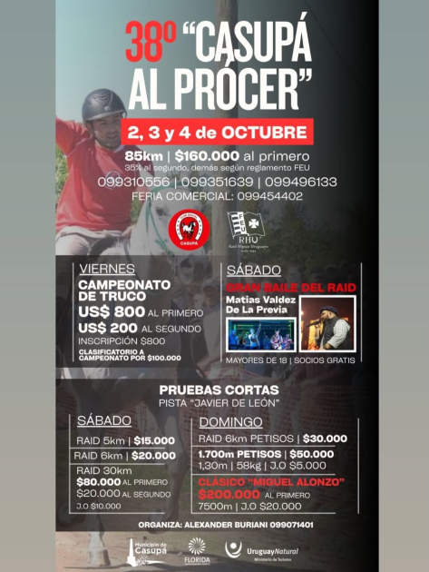 38ª edición del raid hípico “Casupá al Prócer”