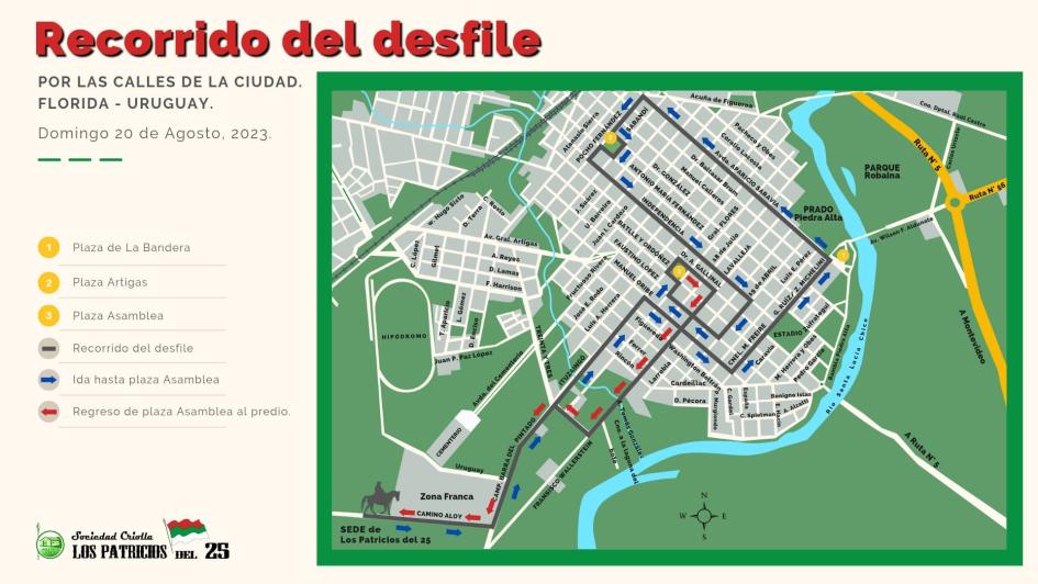 Calles afectadas por desfile de los Patricios del 25 Calles afectadas por desfile de los Patricios del 25