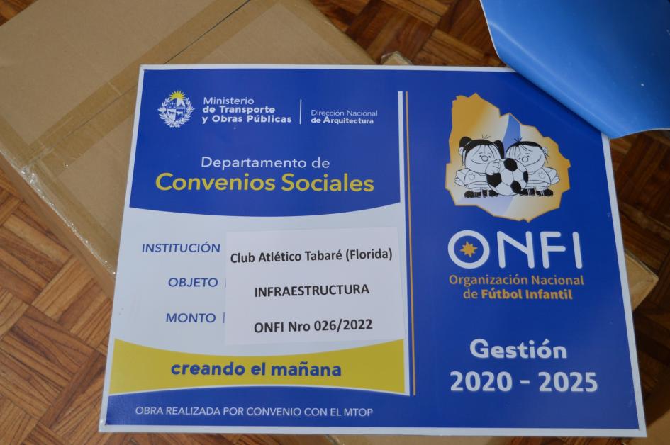 ONFI hace entrega de kits de luminarias led al Club Tabaré