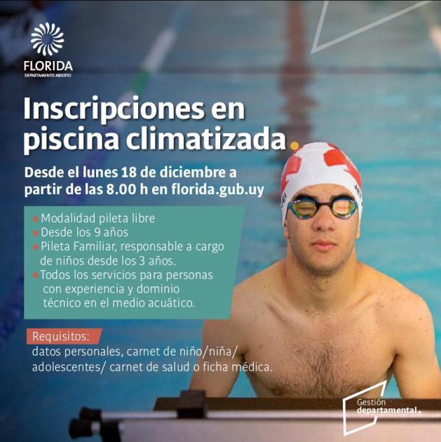 Inscripciones para clases de verano en piscina cerrada