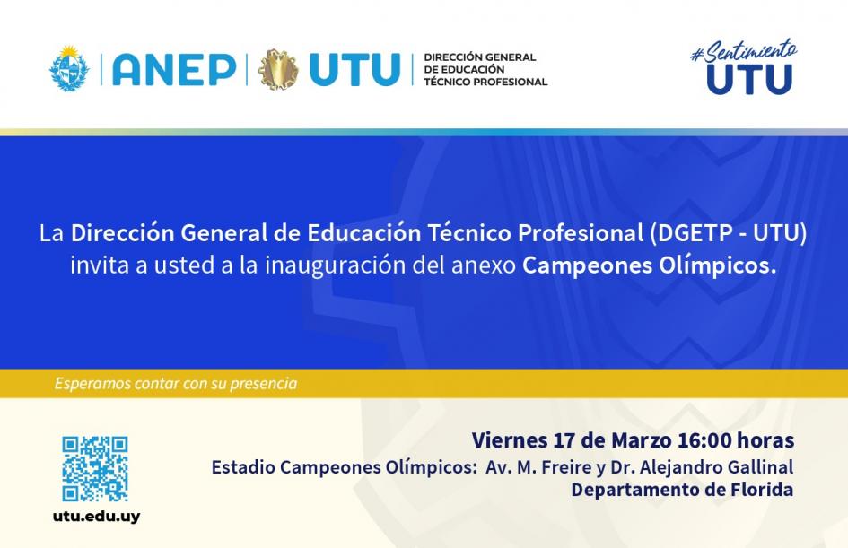 UTU inaugura nuevo centro de estudios y anexos