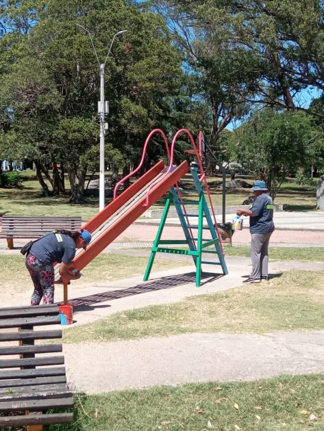 Trabajos en espacios públicos de la capital e interior