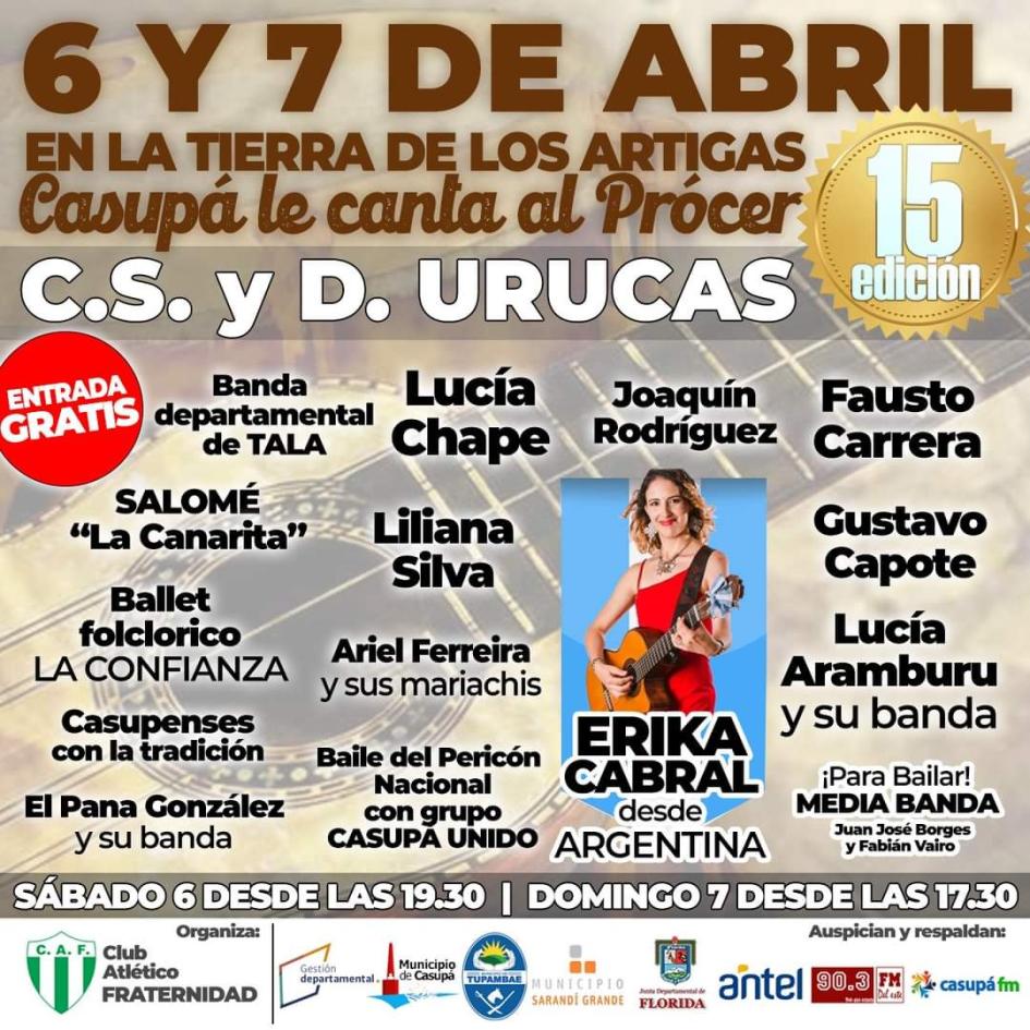 Casupá le canta al Prócer en su 15ª edición Casupá le canta al Prócer en su 15ª edición