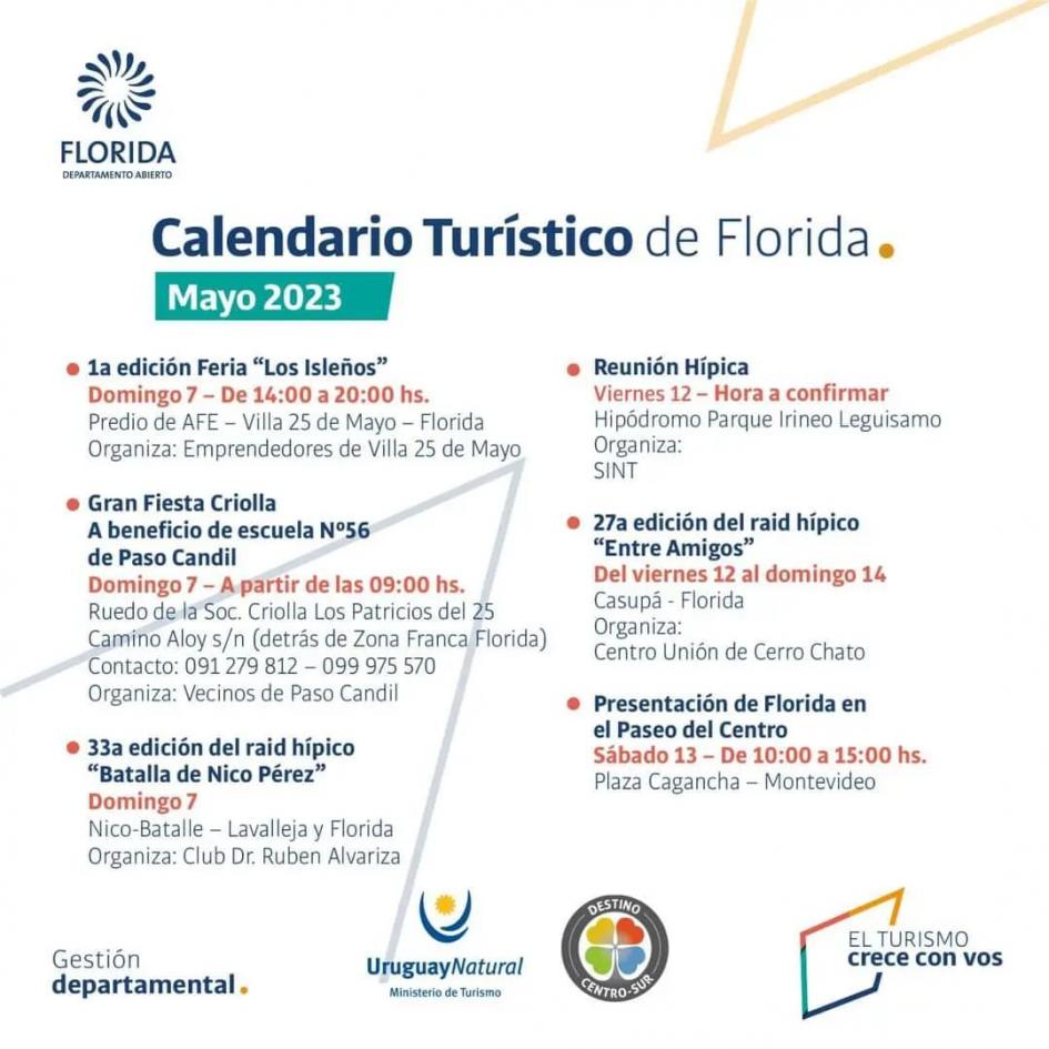 Actividades del calendario turístico para el mes de mayo Actividades del calendario turístico para el mes de mayo
