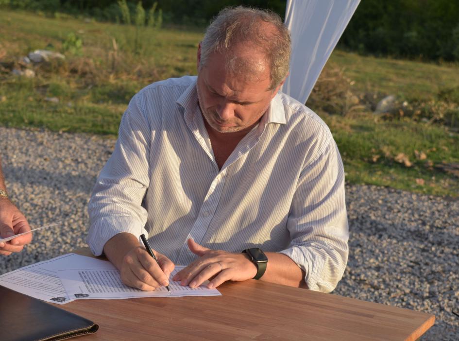 Intendente Ing. Guillermo López - firma convenio ´´