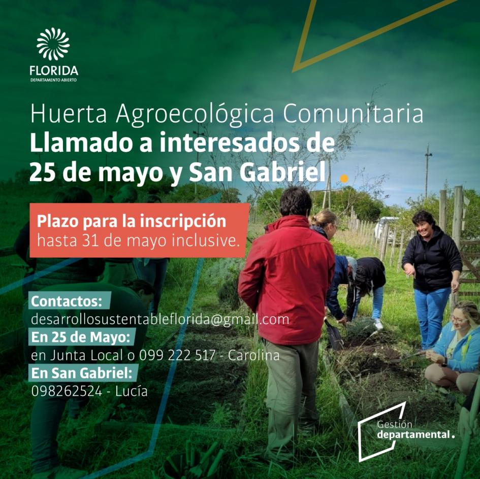 Llamado para Huerta Agroecológica Comunitaria ´´