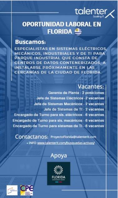 Oportunidad laboral en Florida