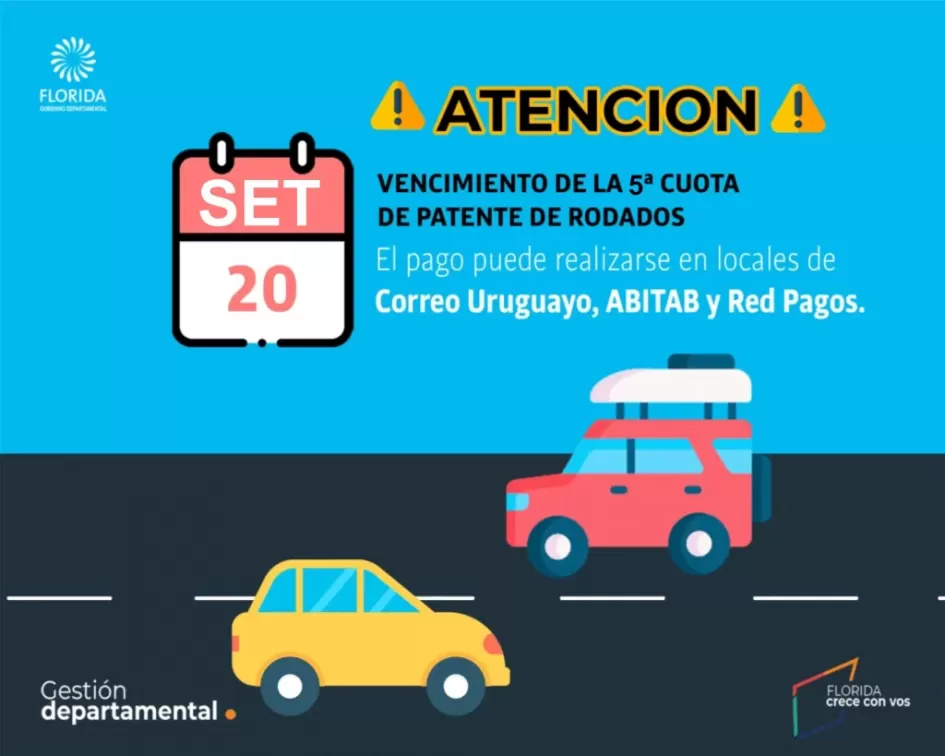 Vencimiento 5ta. cuota patente ´´