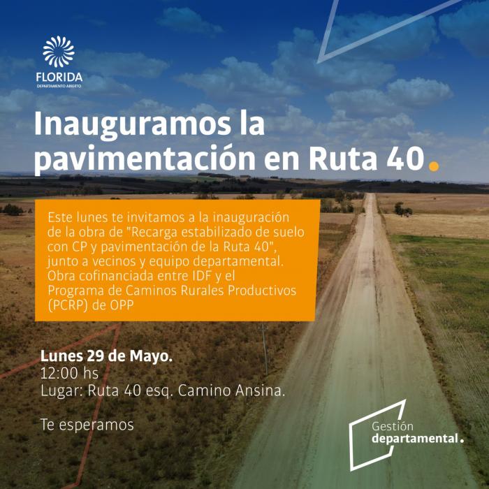 Inauguración de obras en ruta 40