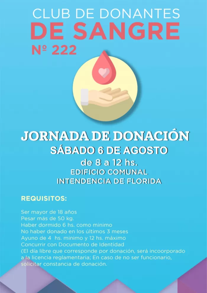 afiche jornada donación de sangre