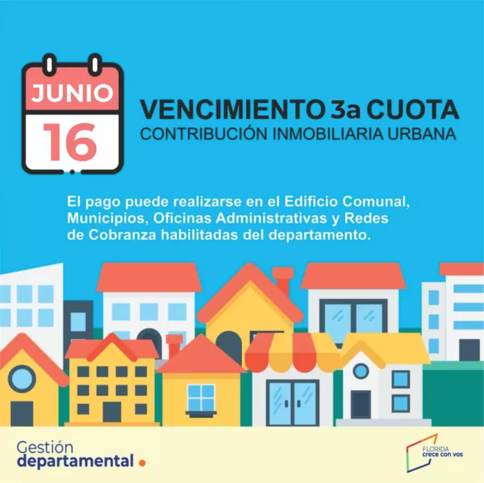 Vencimiento de contribución inmobiliaria urbana