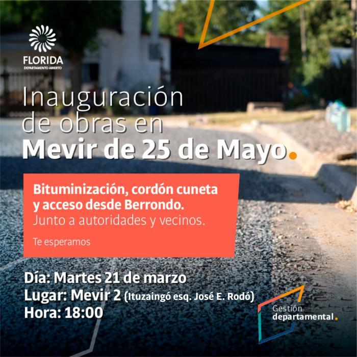 Inauguración de obras en 25 de mayo