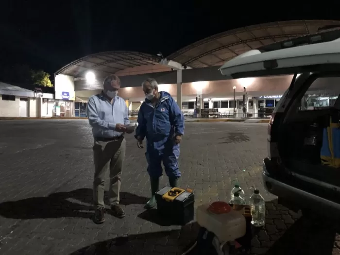 Intendente Lopez en la Terminal de Omnibus