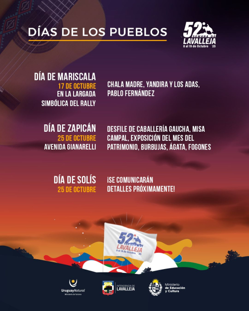 Avance histórico para la Semana de Lavalleja: días de los pueblos en cada municipio