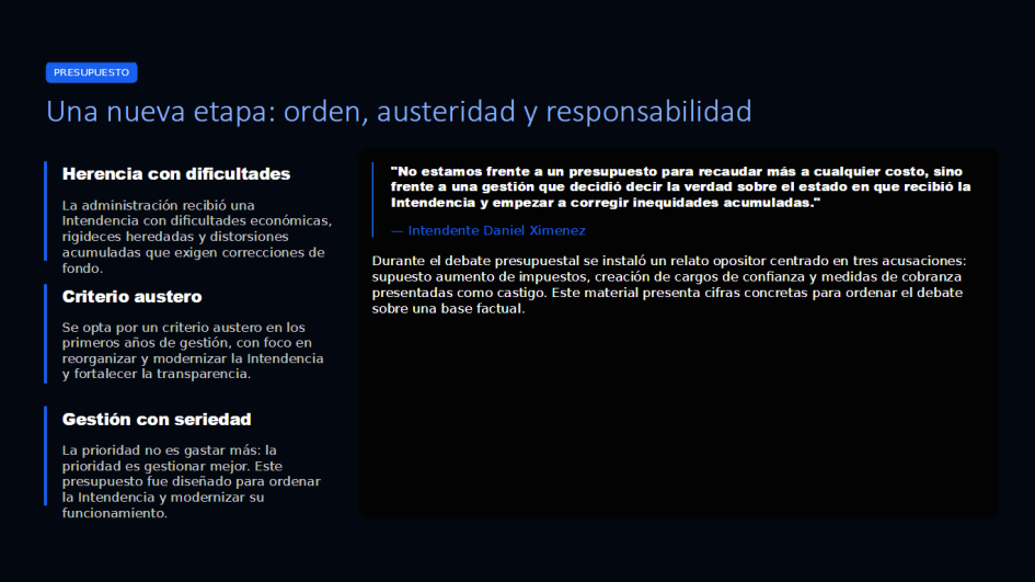 El intendente Ximénez se refirió a aspectos del Presupuesto Departamental