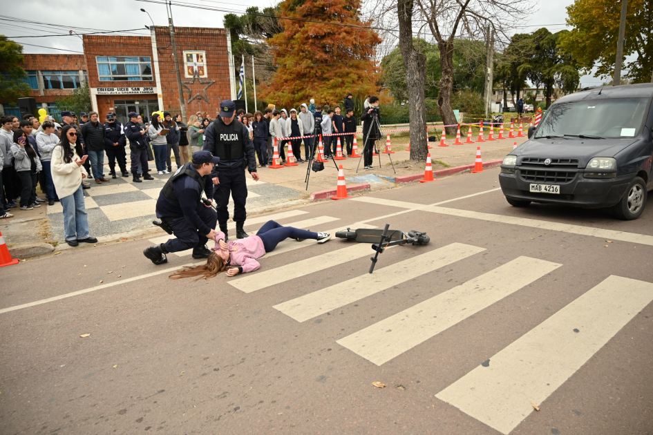 Simulacro de siniestro de tránsito en Minas promovió la concientización y la educación vial
