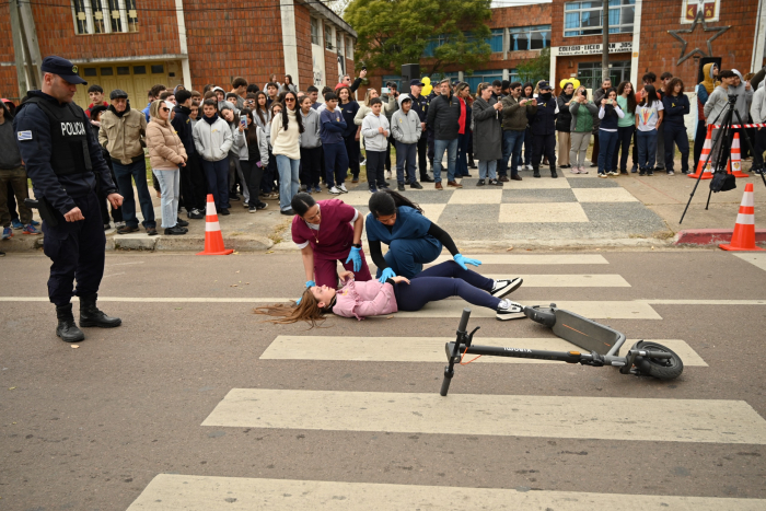 Simulacro de siniestro de tránsito en Minas promovió la concientización y la educación vial