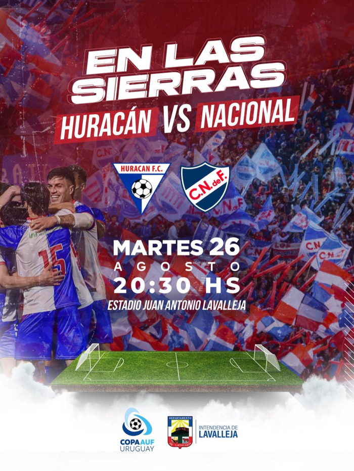 Huracán-Nacional se enfrentan a las 20:30 en Minas
