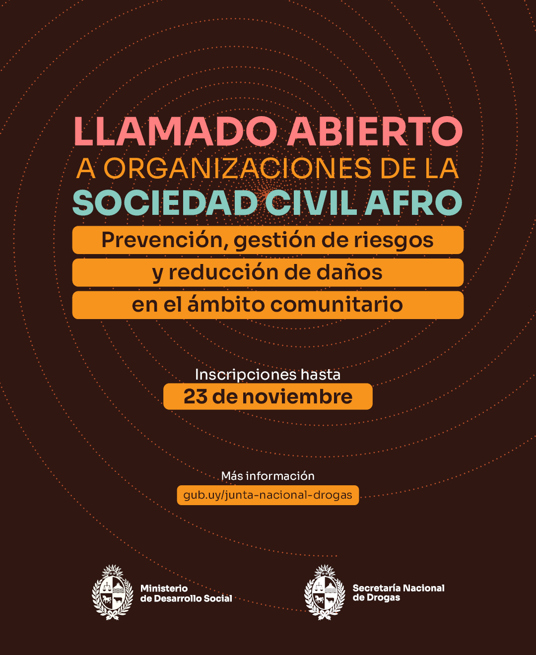 Afiche con info del llamado