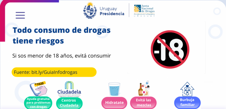 Evitá el consumo de drogas si sos menor de 18 años