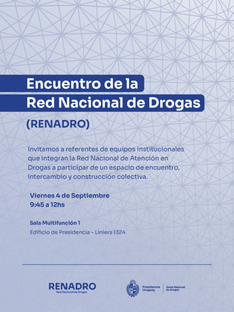 Invitación del encuentro de la Red Nacional de Drogas