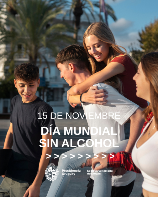placa por dìa mundial sin alcohol jovenes disfrutando