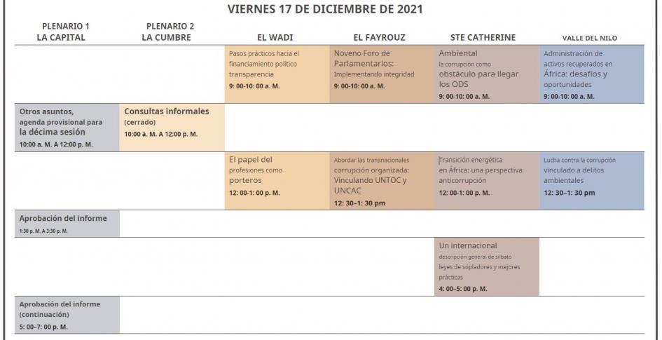 Programa del día 17 de diciembre