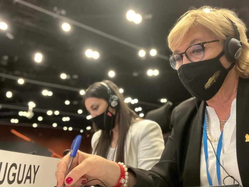 Novena Conferencia de los Estados Parte de la Convención de Naciones Unidas Contra la Corrupción Participación en el Plenario, Presidente Esc. Ma. Susana Signorino, Asesora Dra. Valeria Martínez