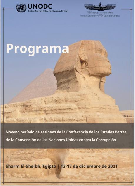 Novena Conferencia de los Estados Parte de la Convención de Naciones Unidas Contra la Corrupción Novena Conferencia de los Estados Parte, Sharm El Sheikh, Egipto