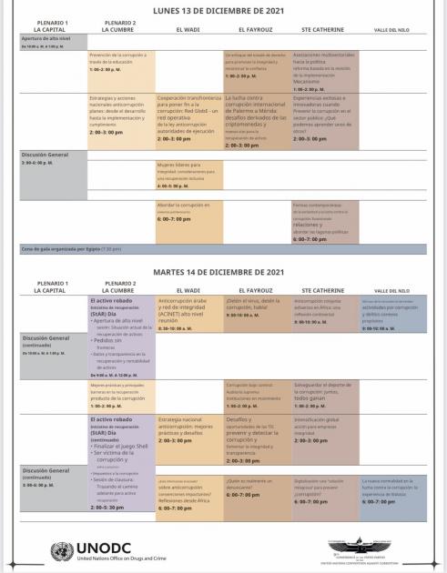Programa de los días 13 y 14 de diciembre