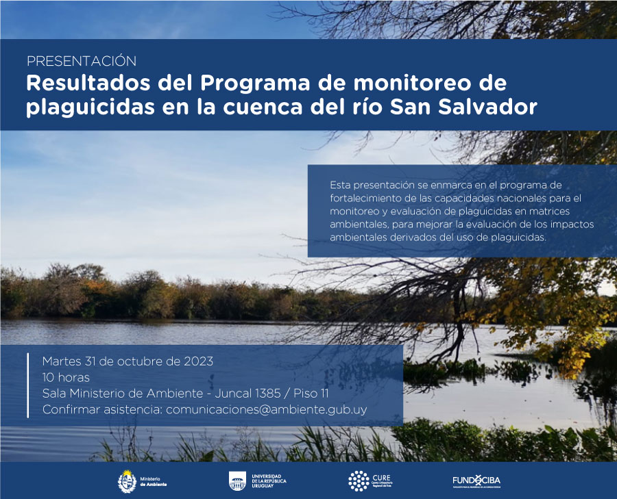 Invitación Presentación: Resultados Programa Monitoreo de Plaguicidas cuenca río San Salvador