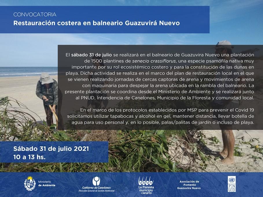 Restauración costera en Guazuvirá Nuevo