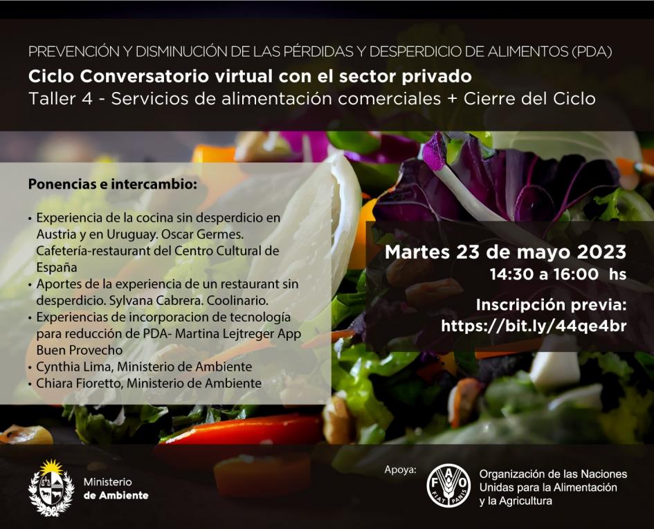 Taller 4: Prevención y Disminución de las Pérdidas y Desperdicio de Alimentos – Servicios de aliment