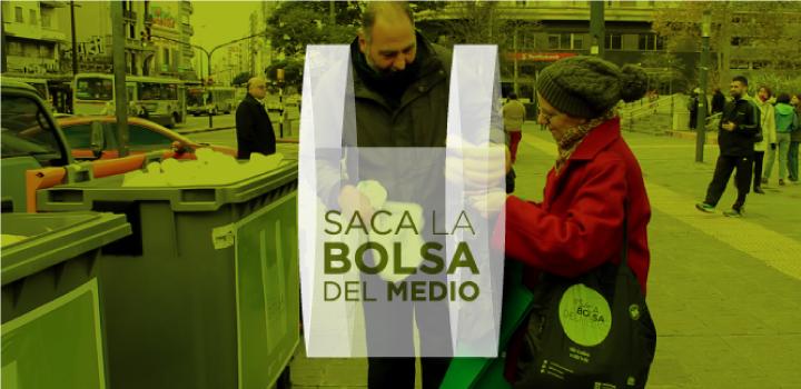 Campaña Sacá la bolsa entrega de bolsas