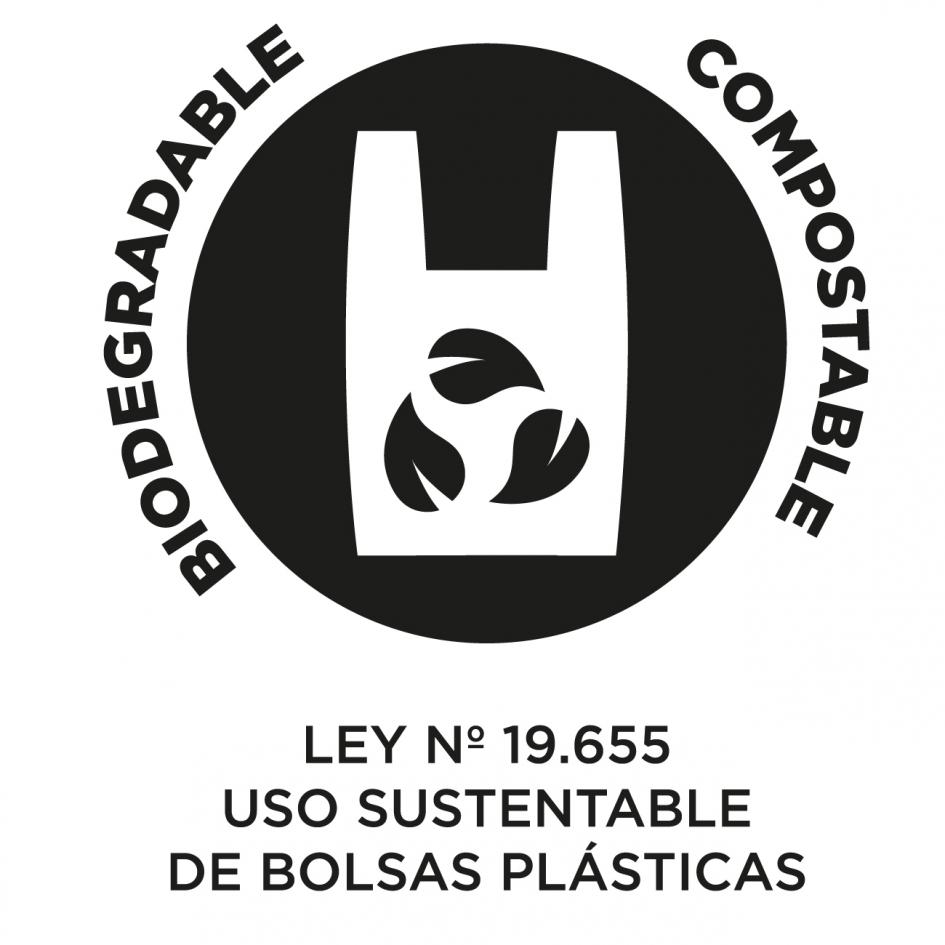 Sello distintivo de la certificación de bolsas biodegradables y/o compostables