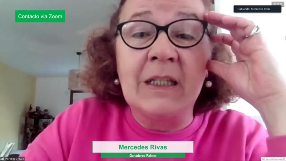Mercedes Rivas, representante "Ganaderos Palmar", en Seminario Cierre Eccosur Mercedes Rivas, representante "Ganaderos Palmar", en Seminario Cierre Eccosur