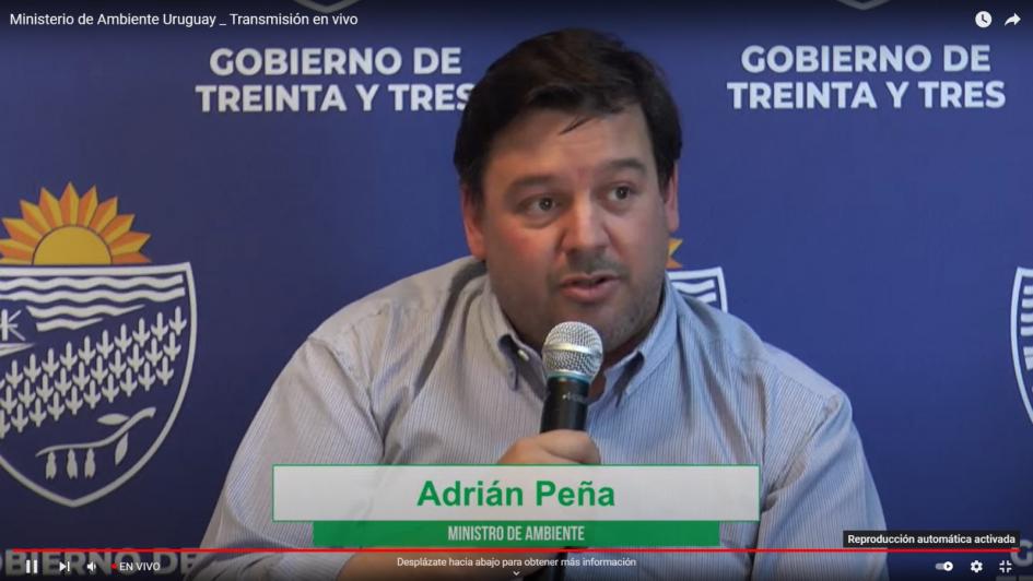 Adrián Peña, Ministro de Ambiente, en Seminario Cierre del Proyecto Eccosur Adrián Peña, Ministro de Ambiente, en Seminario Cierre del Proyecto Eccosur